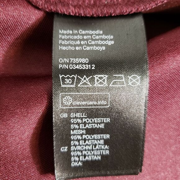 Divided H&M Women Dress 12 Maroon Fit & Flare Mesh Sheer Short Sleeve Above Knee - Picture 8 of 8